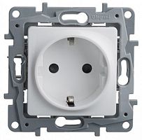 Розетка с заземлением без рамки Legrand Etika 1-м. белый картинка